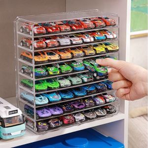 1:64 Scale Car Display Rack Acrylic Display Box Transparent Car Model Organizer Storage Box Collection Rack Dust-Proof Display Case Gifts for Children kereta mainan Display Box