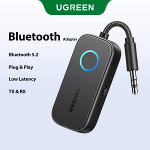 UGREEN Bluetooth 5.2 Transmitter and Receiver 2 in 1 Wireless 3.5mm Bluetooth Adapter Dual Devices Simultaneously Aux Bluetooth Audio Flight Entertainment Car Adapter Compatible with TV Car Home Stereo System Headphones