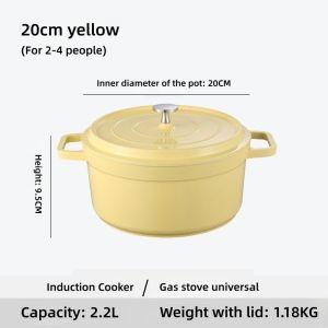 Enameled Ceramic Pot Household Ceramic Stew Pot Soup Pot Casserole Stewing Pot With Lid Non-Stick Suitable For Induction Cookers