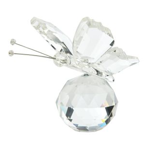 LUMINOU Đồ thủ công mỹ nghệ pha lê Tác phẩm điêu khắc bướm lấp lánh 3D Độc đáo Nhiều màu sắc Đồ trang trí hình bướm lăng trụ Sáng tạo Trong suốt Đồ trang trí hình bướm ba chiều Để trang trí kệ bàn