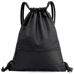 1 PCS Black Ultralight Backpack Sports Drawstring Backpack Basketball Bag Football Bag Marathon Event Bag Outdoor Sport Lightweight Bag