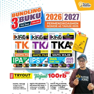 (DAPAT TIGA PCS ) BUKU THE KING TKA SMA-MA- SMK 2026-2027 (WAJIB IPA IPS ) (Sesuai Permendikdasmen No. 9 Tahun 2025)