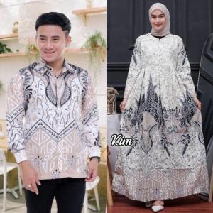 Batik Couple Modern Baju Batik Couple Suami Istri Gamis Batik Dan Kemeja Batik Pria Lengan Panjang