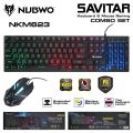 ชุด คีย์บอร์ด เมาส์ มีไฟทะลุตัวหนังสือ สุ  Keyboard And Mouseดคุ้ม -ของแท้ประกัน1ปี   Nubwo NKM-623 SAVITAR. 