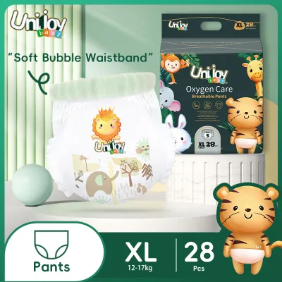Unijoy Baby Newborn Diaper Lampin Kanak (S 44 Pieces / M 38 Pieces / L 32 Pieces / XL 28 Pieces / XXL 24 Pieces) Diaper Tape (4 Packs)