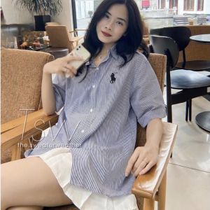 HOÀN TIỀN 15% - Áo Sơ Mi Chất Bò Cúc Cài Tay Lỡ Form Rộng Dáng Ngắn Nam Nữ 2 màu xanh đậm nhạt