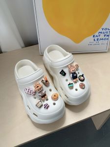 [Free Shipping] Labubu Cute Cartoon Clogs For Women Thick-Soled Summer Outdoor Beach EVA Non-Slip Odor-Resistant Height-Increasing Closed-Toe Slippers