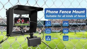 Game Changer Mounting Kit,Cell Phone Fence Mountg,Gamechanger Streaming Kit with Shade and Holder Fence Phone Holder for iPhone Gopro Camera Mevo Start Recording Baseball Tennis Football