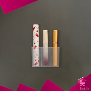 BabyShop-C1157 Kotak Penyimpanan Lipstik Brush Makeup 3 Sekat Transparan Multifungsi / Rak Dinding