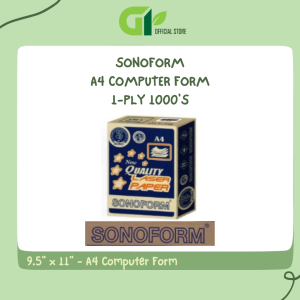 [GY Office] SonoForm Laser Paper - 1 PLY 9.5"X11" 1000S/1000 Fans A4 Size/Computer Paper/Computer Form