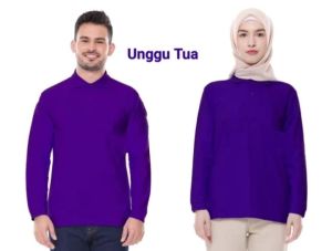 ( UNGU TUA ) Kaos kerah lengan panjang FO POLOS warna Ungu Tua / Kaos Kerah katun Premium/  Kaos Kerah Polos Panjang FO POLOS Ungu Tua