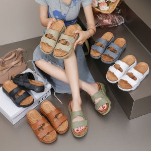 LADIES FASHIONABLE CASUAL X-STRAP FOOTWEAR MINIMALIST SIMPLE ELEGANT COMFORTABLE INDOOR OUTDOOR SUMMER FOOTWEAR SANDALS LOW HEEL BRETHABLE SLIP ON SLIPPERS FOR WOMEN/GIRLS