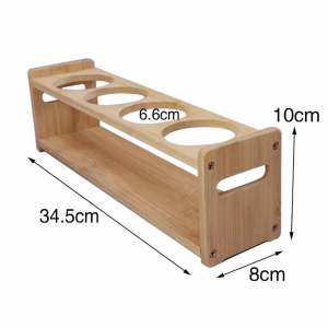 NOONOR Round Square Kitchen Storage Shelf Bamboo Double Layer Oil Bottle Rack Multipurpose Kitchen Tools Seasoning Can Storage Rack Household