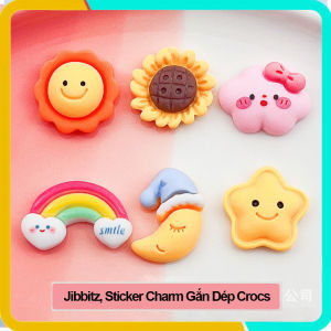 Nút Gắn Sticker Cho Dép Crocs Jibbitz Trang Trí DIY Hình Mặt Trời Dễ Thương ST05