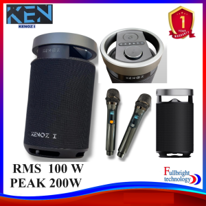KENOZ I ลำโพง คุณภาพเสียงดี เบสแรง กำลังขับ 100 วัตต์ พร้อมไมค์ไร้สาย 2 ตัว ประกันศูนย์ 1 ปี byfullbright