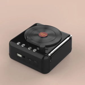 Musik Box Mini Bluetooth Speaker Retro Vinyl Player Audio HiFi Stereo With FM Radio