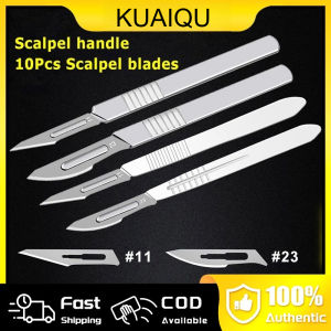 【with Free Box】1Set 11# 23# 10Pcs Scalpel surgical set Stainless Surgical blade with handle Medical knife carving tool