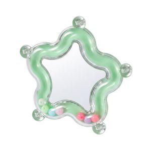 OUTOPEN Colorful Beads Star Rotating Parrot Mirror Toy Climb Bite Chew Spinner Rattle Parrot Spinning Wheels Bird Cage Toys Bite Resistant Bead Parrot Chew Spinning Toy Bird Cage