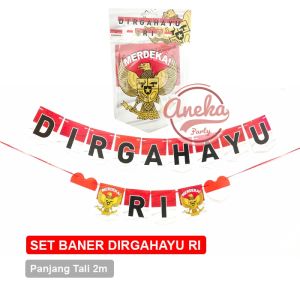 Banner DIRGAHAYU RI / bunting flag HUT RI kemerdekaan / banner Hut Ri / Banner Merah Putih tema kemerdekaan indonesia
