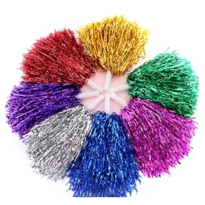 1/2Pcs Cheerleading Pom Poms for School Sports Festival Gold Silver Red Color Stage Performance Handheld Pompom for Cheering Events Cheering Pompoms Party Supplies