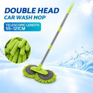 3‑Section Telescopic Dual‑Head Car Wash Brush Soft Chenille Sleeve for Sedan SUV MPV Truck Cleaning