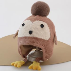 【BermaBaby】หมวกไหมพรมเด็ก แฟชั่นฤดูหนาว กันลม ลายการ์ตูนน่ารัก ให้อบอุ่น มีความยืดหยุ่นสูง นุ่มสบาย