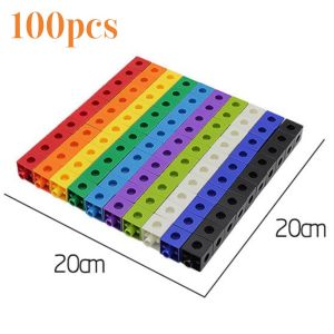 Math Block Toys for Kid 100 pieces Mathlink Cube Number Block Educational Toys Kid Toys Mainan
