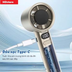 quạt tích điện mini cầm tay quạt sò lạnh 120 tốc độ gió to cảm giác mát lạnh tức thì M11