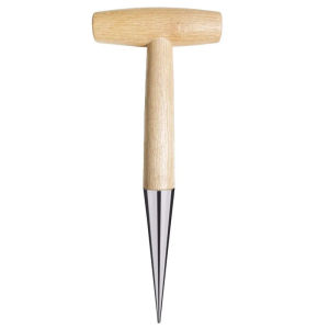 Wood Handle Hand Sow Dibbler Sowing Transplanting Plants Planting Bulbs Digging Gardening Hole Punch Tool