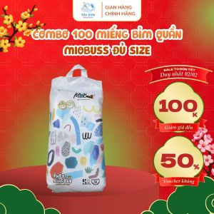 Combo 100 Miếng Bỉm Quần Miobuss Size M L XL XXL XXXL 4XL – Tã Quần Thấm Hút Tốt Mềm Mại Cho Bé