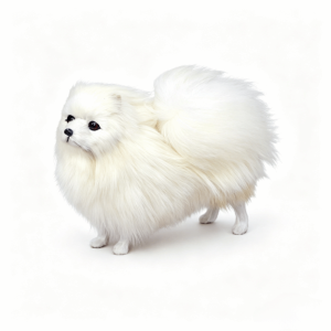 SUPERRR Furry Simulation Dog Doll Polyethylene Handcrafted Realistic Dog Toy Handcrafted Props Lifelike Design Stuffed Dog Toy Home Decoration