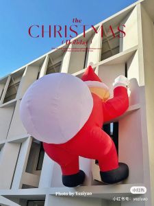 Cross-Border Inflatable Christmas Inflatable Model Cartoon Climbing Wall Santa Claus Green Bag White Bag Christmas Tree Christmas Hat Doll