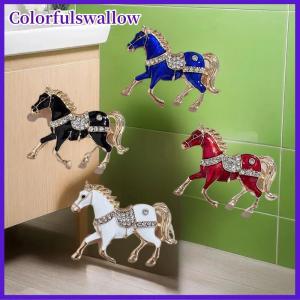 Colorfulswallow Cổ điển Rhinestone ngựa trâm cài cho phụ nữ hoàng đạo động vật ve áo pins bên giản dị phụ kiện năm mới quà tặng bạn bè
