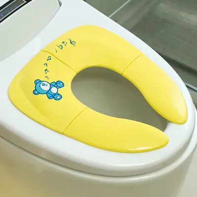 Hamshmoc Children Folding Toilet Seat Portable Foldable Anti-Slip Kids Urinal Cushion Toilet Training Safe Mobile Potty Seat For Baby Travel Accessories Home Use