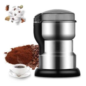 Stainless Steel Dry Grinder Multifunctional Electric Mill for Coffee Beans Spices Grains Nuts Dry Food Powder Blender