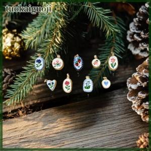 tuokaiguoji Simple And Versatile Color Blocking Butterfly Love Flower Diy Pendant Accessories Gold-Plated Color Preservation