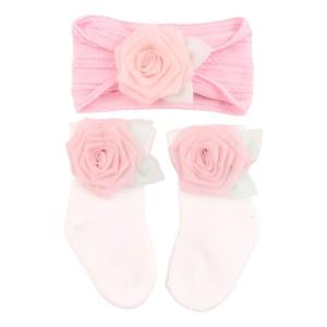 Baby Socks And Headband Set Soft & Comfortable Infant Sock & Hairband Newborn Socks & Headwrap set for Delicate Skin
