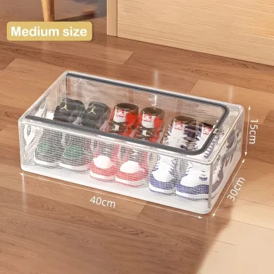 Waterproof Oversized Underbed Storage Box Moisture Proof Folding Organizer Clothes Box PVC Dustproof Shoe Box with Zipper