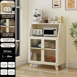 Cream Style  Bamboo Kitchen Cabinet Display Bamboo Sideboard Kitchen Storage