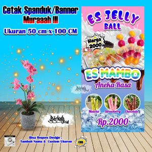 Sanduk Banner Es Mambo Es Jelly Ball Ukuran 50 cm x 100 cm