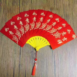 RUMI Truyền thống Thiết kế quạt phong bì đỏ Năm con ngựa 10 thẻ Túi tiền cho trẻ em Túi đựng đồ Tiền lì giấy Gói Tiền May Mắn Quà tặng Tết Nguyên Đán