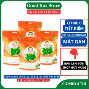 COMBO 4 TÚI Trà cà gai leo LÁ ỔI Sadu hỗ trợ giảm cântiêu hóadạ dàytim mạchtiêu hóa