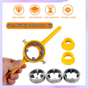 High Quality6pcs PVC Pipe Threader NPT Thread Tap Die Set Powerful 1/2 3/4 1 Inch Plumbing PVC Thread Tool Maker Screw Die Set Hand Tool
