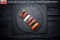 หินรองอเนกประสงค์ แผ่นหินวางอาหาร แผ่นหินเสิร์ฟอาหาร สีดำ Natural Slate Plate. 