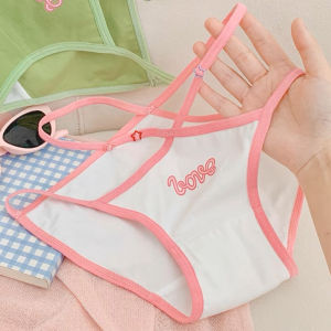 YIFAFA Cute Pure Desire Style Panties 40-70kg High Slit Mid-waist Breathable Thin Briefs Underwear