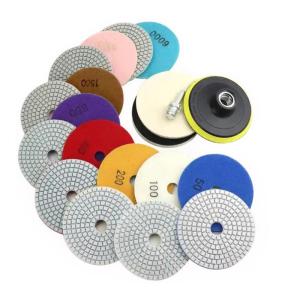 12Pcs/set Diamonds Polishing Pad Integrated Stone Trimming and Polishing Disc Sanding Pad Wet Dry Polish Pad Kits