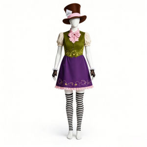 Alice in Wonderland cos Clothing Mad Hatter Dress Set for Halloween Carnival Party cosplay Clothing