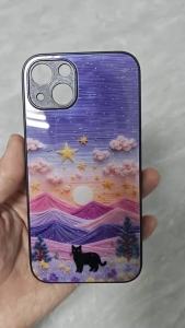 สำหรับ Oppo F21 Pro 5G เคสศัพท์กันตก ลายท้องฟ้า ภูเขา แมว บุคลิกภาพทันสมัย