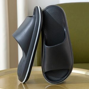 Couple thick-soled slippers for women indoor home summer bathroom bath non-slip simple comfortable soft air cushion outer wear sandals for men