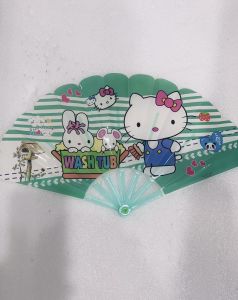 Plastic thickened folding cartoon fan